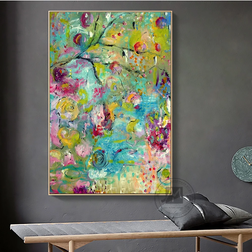 

Famous Vertical Art Hand Painted Canvas Oil Paintings for Living Room Modern Abstract Modern Wall Hang Paintings Decor No Framed