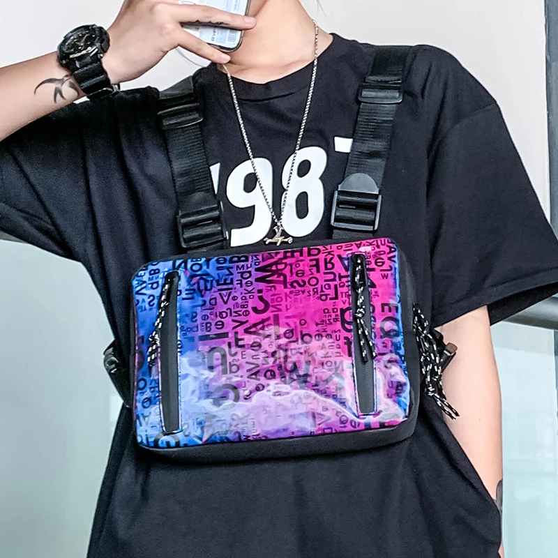 Нагрудная сумка для мужчин уличные тактические сумочки светоотражающие