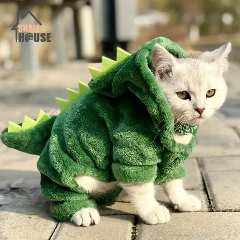 

Cute pet clothes dinosaurs turned into Teddy dog clothes cat autumn and winter thick cotton clothes accessories