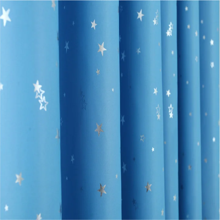 

Синие изысканные полые звезды Блэкаут кортианы для детской спальни гостиной высококачественные ткани домашние окна современные шторы