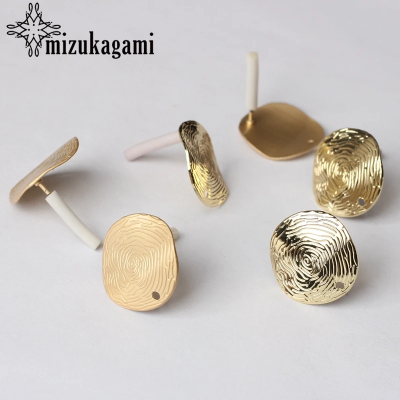 

Earrings Jewelry Making Accessories Zinc Alloy Golden Wave Round Thread Base Earrings Connector 17MM 6pcs/lot