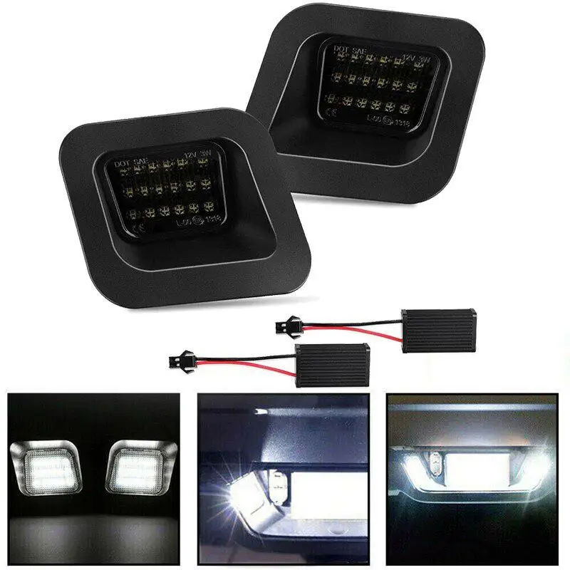 1 пара Копченый светодиодный задний Подсветка регистрационного номера Canbus Error Free