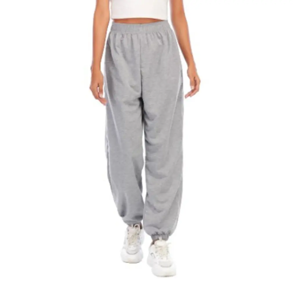 

Women's Pants Autumn Winter Korean Style Cotton Plus Velvet Elastic Waist Loose Harajuku Women Pants Loose Sports Pants