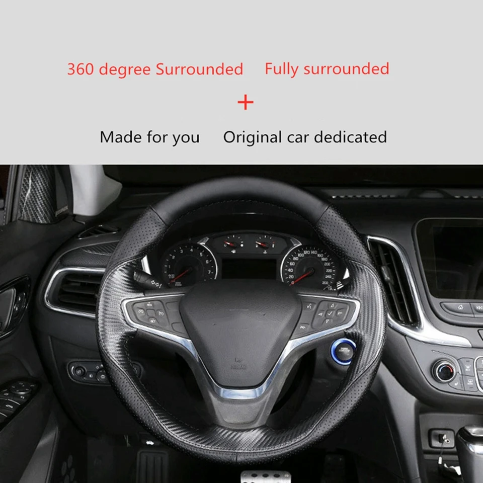DIY крышка рулевого колеса автомобиля из натуральной кожи для Chevrolet Explorer Malibu XL Buick Velite 5 автомобильные аксессуары