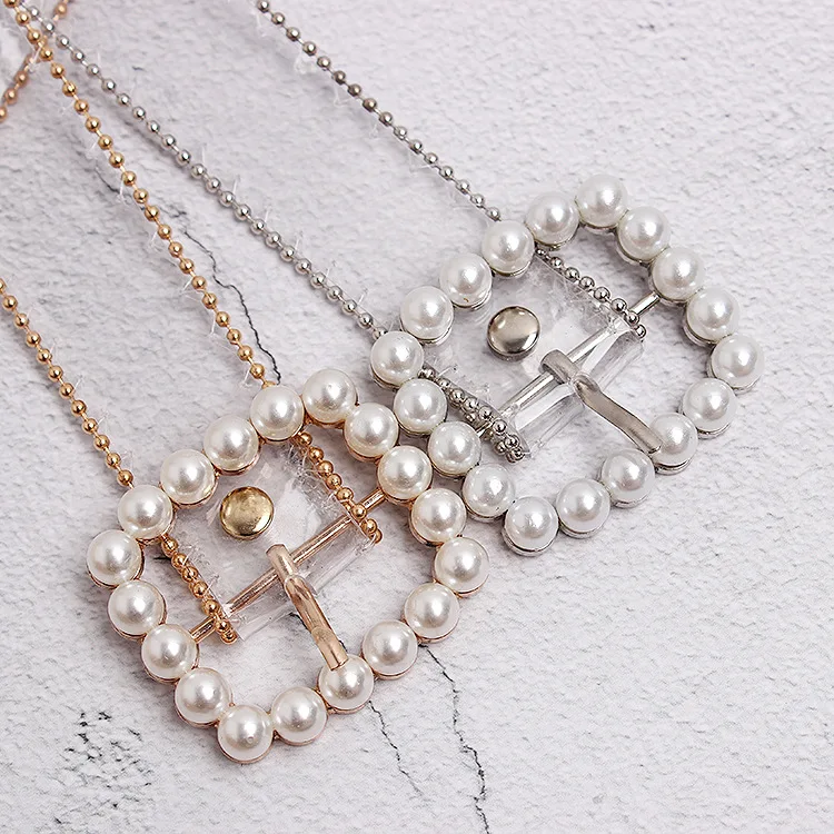 

Fashion clear belt waist belts for women 2021 transparent white pearl belt cinturon mujer plastic designer waistband ladies