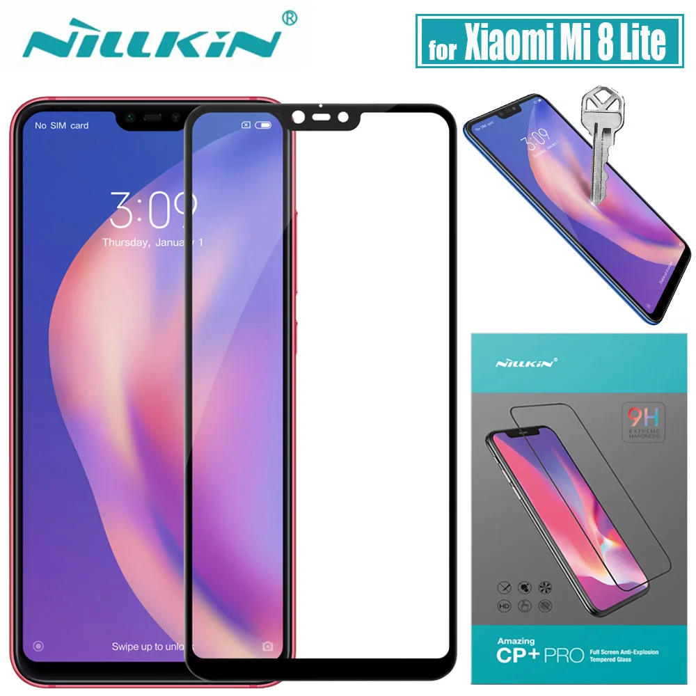 Xiaomi Mi 8 Lite Защитное стекло для экрана Nillkin 2.5D полное покрытие защитное стекло на Xiaomi Mi 8 облегченное Закаленное стекло пленка