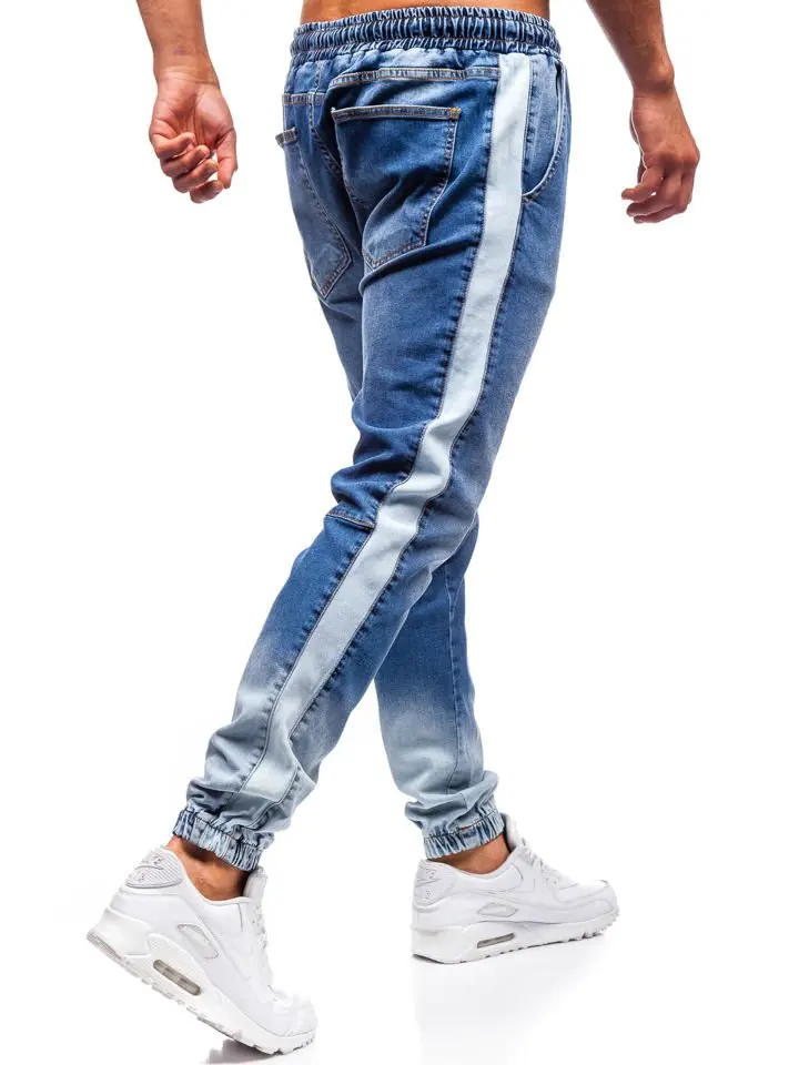 

Jeans Men 2020 New Stylish Casual Men's Patchwork Sweatpants Drawstring Slim Hip Hop Men's Jeans