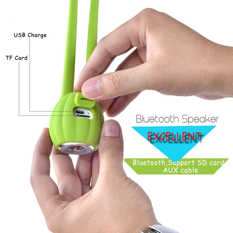 Портативный мини Водонепроницаемый Bluetooth TF карта Тыква динамик открытый HiFi