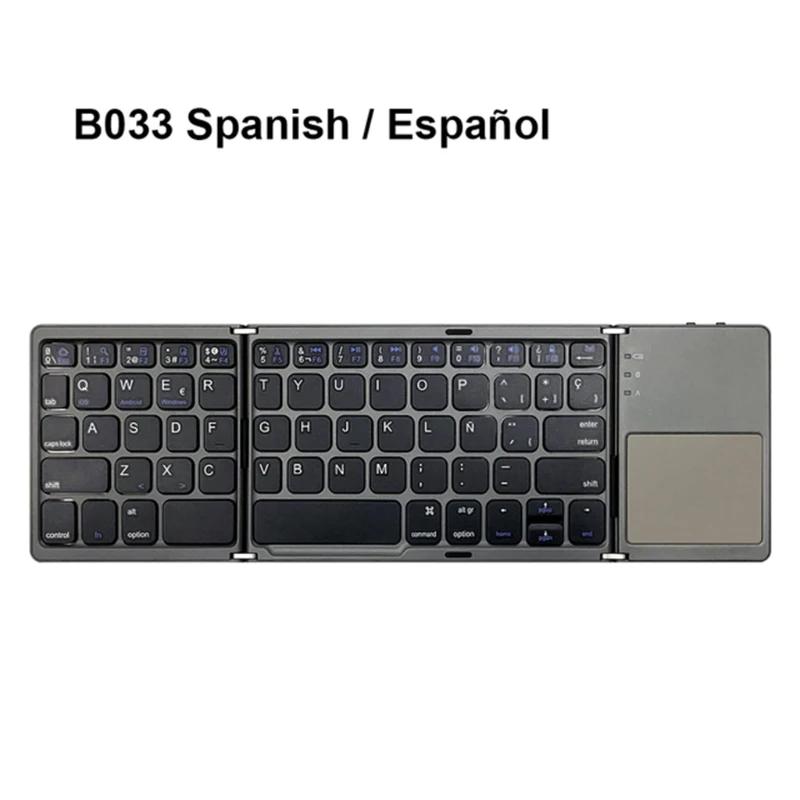 

Russian/Spanish/Arabic 2.4G Wireless Bluetooth Keyboard With Touchpad Foldable Thin Numeric Keypad For Windows Desktop Laptop PC