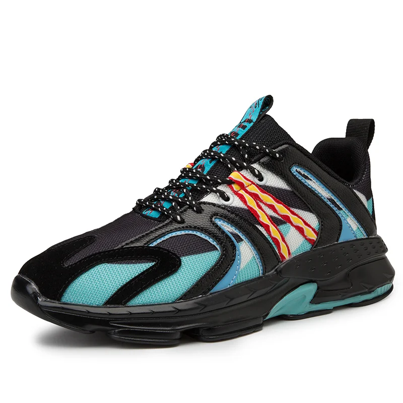 

High Top Running Shoes Men Fashion Mix Color Sneakers Lace-Up Comfortable Trainers Male Outdoor Walking Footwear Design Shoes