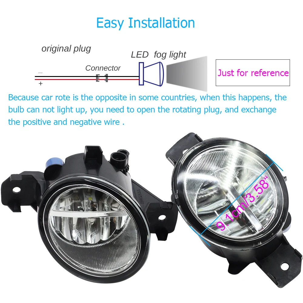 Buildreamen2 For Nissan Sentra 2004-2015 Car Styling H11 4000LM LED Lamp Right + Left Fog Light Daytime Running DRL 12V | Автомобили и
