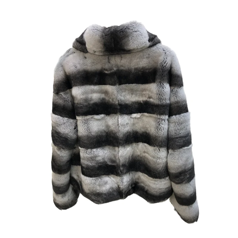 New Winter Whole Skin Real Rex Rabbit Fur Coat Women Turn-down Collar Natural Fur Coat Chinchilla Rabbit Jackets Genuine