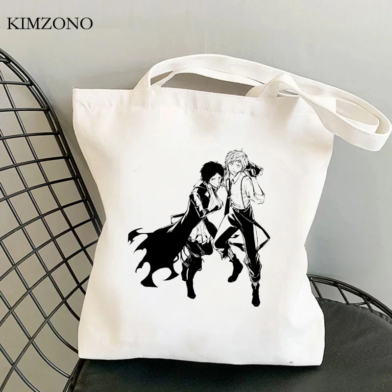 

Bungou Stray Dogs shopping bag jute bag grocery handbag bolsas de tela cotton recycle bag bag reusable shoping sac tissu