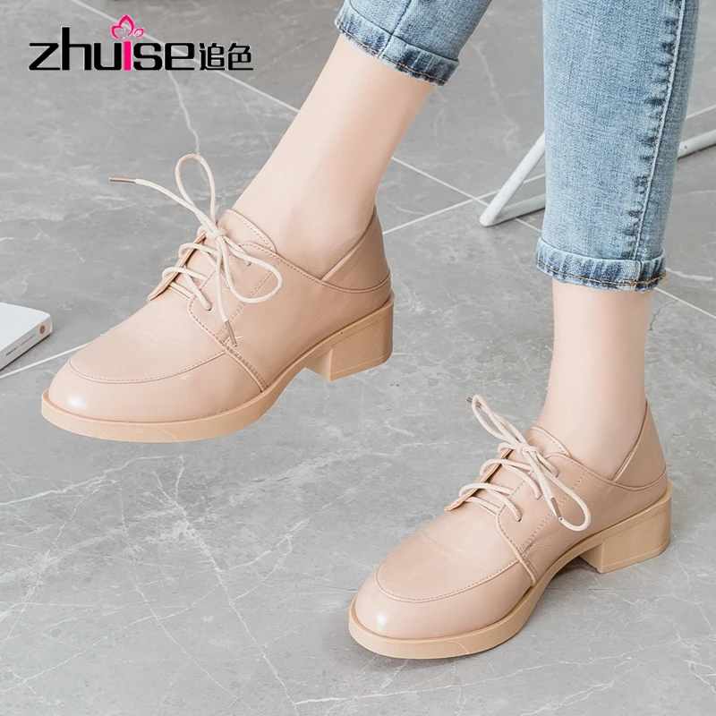 ZHUISE/2020 г. Новые женские туфли из лакированной кожи универсальные кожаные