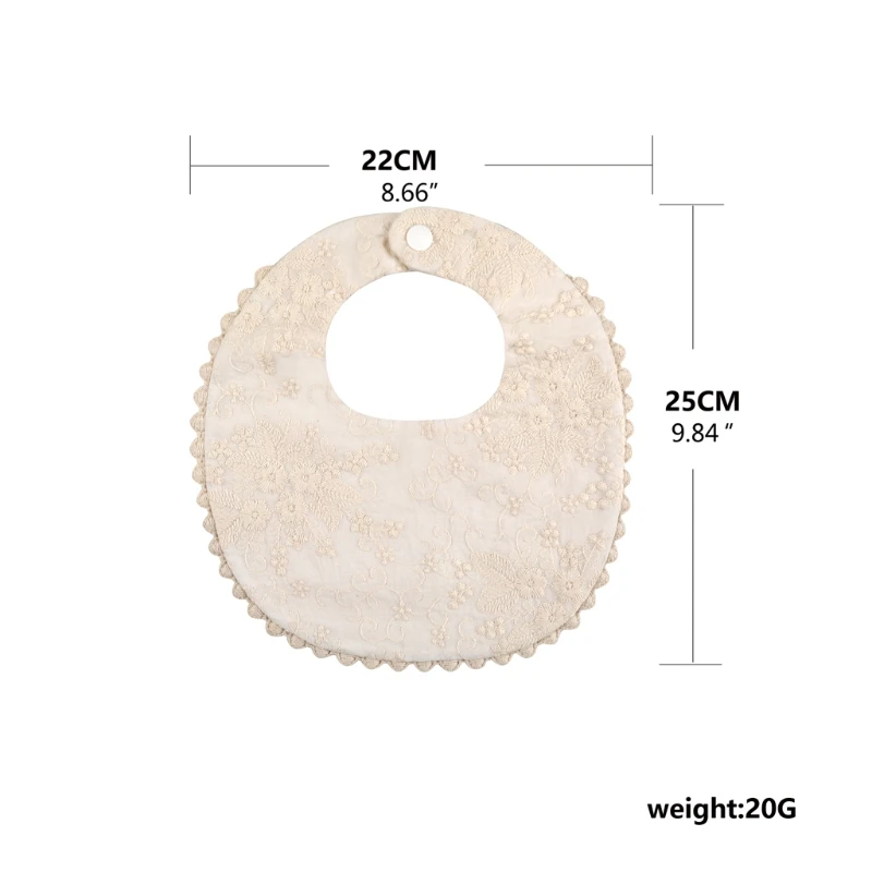 

Baby Bibs Princess Embroidery Floral Bandana Saliva Towel Newborn Feeding Scarf