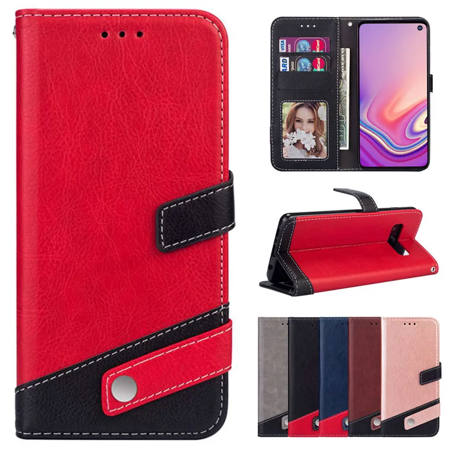 Чехол-книжка из искусственной кожи разных цветов для Samsung Galaxy S10 E S9 S8 S7 S6 Edge Plus A3 A5 J3