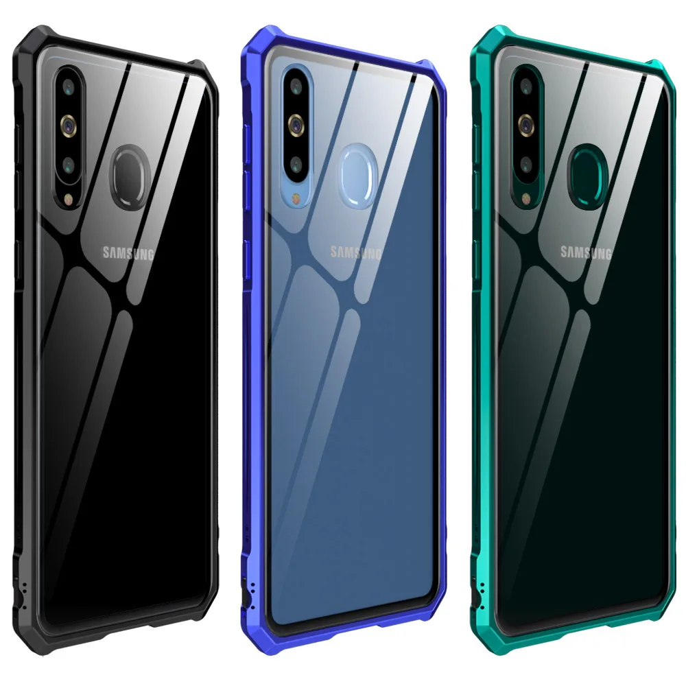 Для Samang Galaxy A8S металлический каркас прозрачная стеклянная задняя крышка для samsung