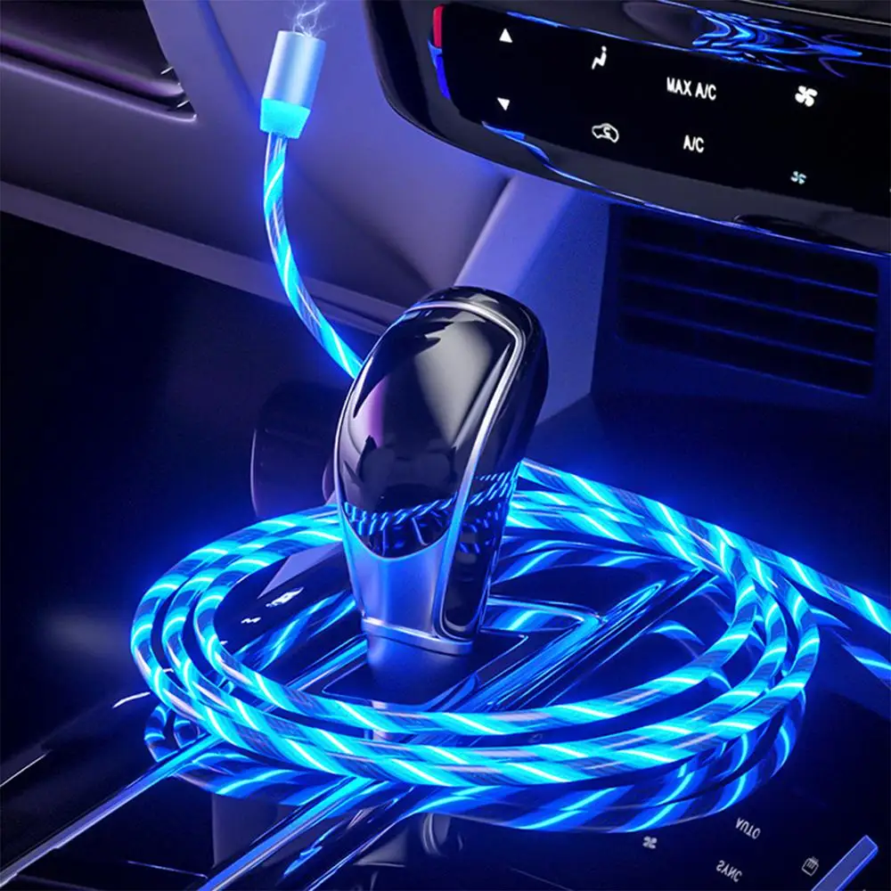 

Glow LED Lighting Fast Charging Magnetic USB Type C Cable Magnetic Cable USB Micro Charger Cable Wire for iPhone Huawei Samsung
