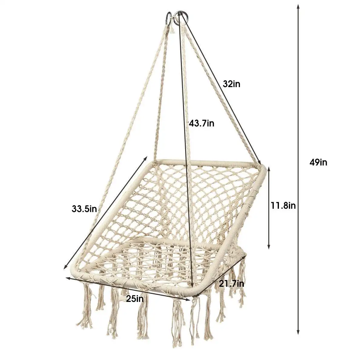 

120kg Round Hammock Chair Outdoor Indoor Dormitory Bedroom Yard For Child Adult Swinging Hanging Single Safety Chair Hammock