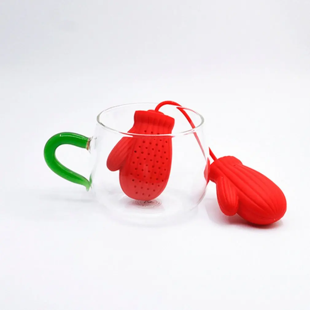 Милая Рождественская перчатка Санта-Клауса в форме чайного шарик для заварки