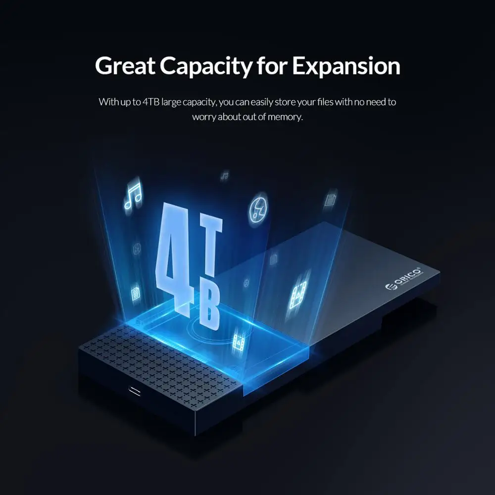 Чехол для жесткого диска ORICO Type-C 2 5 дюйма USB3.1 на SATA3.0 Гбит/с 4 ТБ SSD - купить по