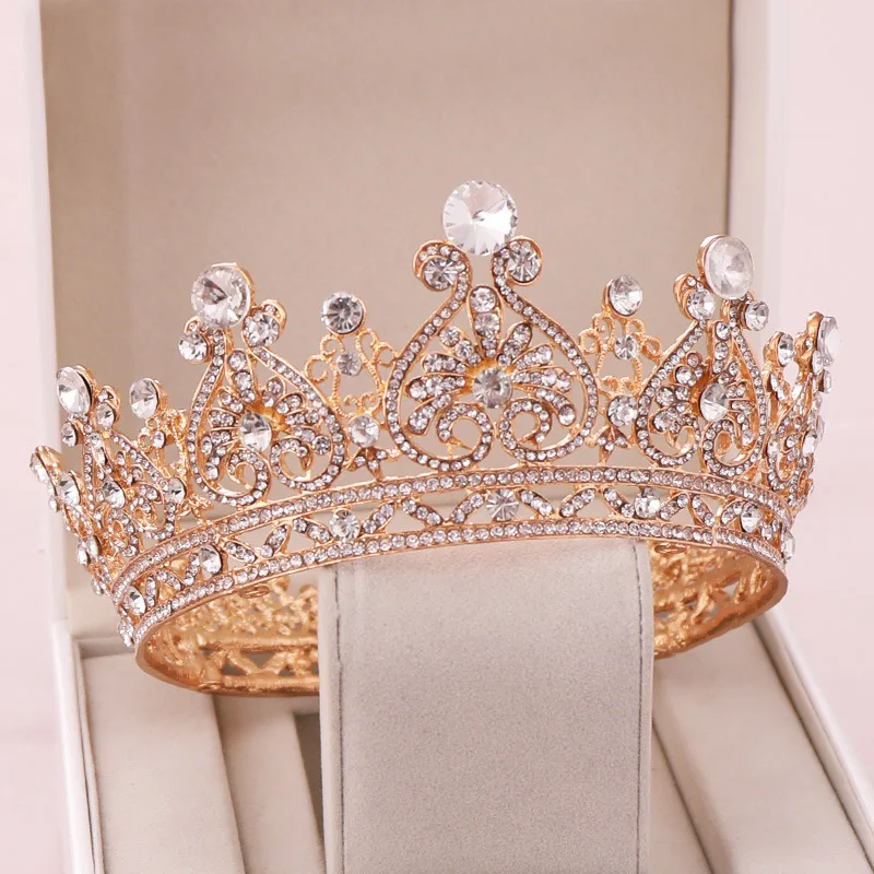 

Тиара для невесты с кристаллами серебристого и золотого цвета, модная королевская свадебная корона, свадебная корона, свадебная диадема дл...
