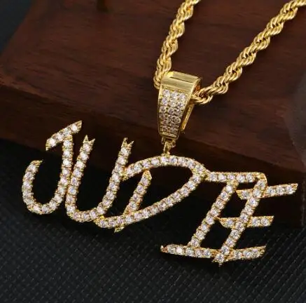 Новый дизайн подвеска в стиле хип-хоп с именем на заказ буквы курсивом инициалом