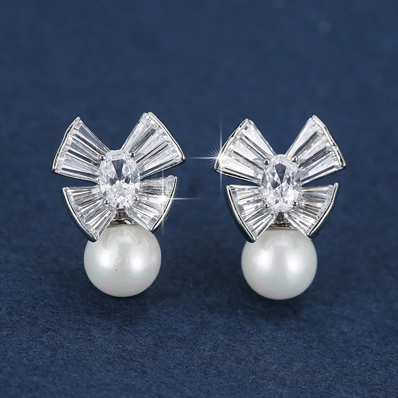 

Korean Version of The Butterfly Pearl Electric Plated Earrings for Women Girls 2021 Fashion Jewelry Exquisite Gift Earring Cute