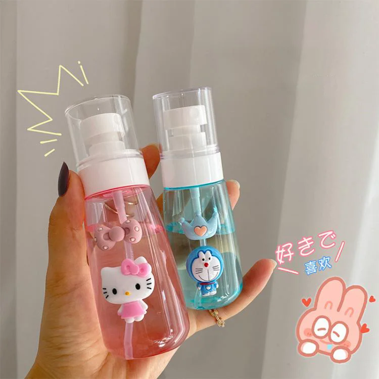 

Бутылка с милым котенком Kawaii, переносная бутылка с распылителем для путешествий, бутылка для воды с мелким распылением для макияжа, рождественский подарок для девочек