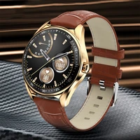 smart watch men touch screen heart rate monitor leather sport electronic mens watches bluetooth call smartwatch for ios android