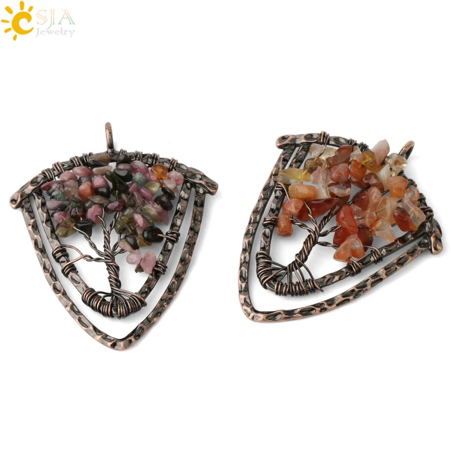 Ожерелье CSJA с подвеской из натурального камня ручной работы для мужчин украшение