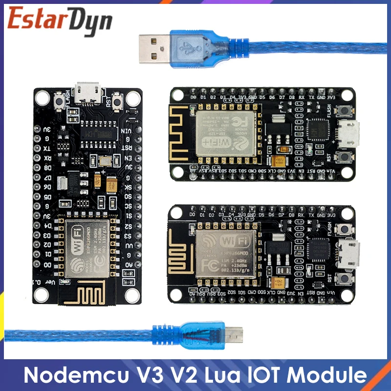 Module sans fil CH340/CP2102 NodeMcu V3 V2 Lua, carte de développement WIFI Internet des objets basée ESP8266 avec antenne PCB