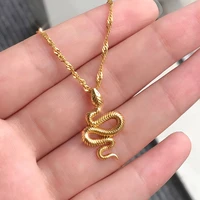 stainless steel snake necklace 2021 cute animal snake pendant necklace for women temperament snake pendant necklace jewelry gift