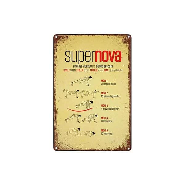 

Fitness Map Metal Poster Plaque Metal Vintage Metal Sign Tin Sign Wall Decor for Bar Pub Club Iron Painting
