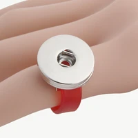 different colors silicone ring with 18mm metal snap buttons unisex fashion rings jewelry gift white red blue pink collection