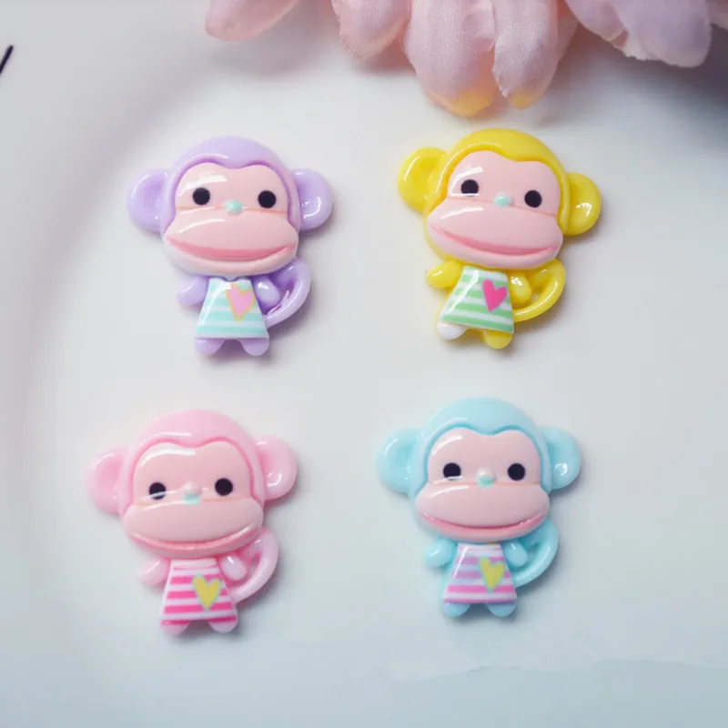 Кавайные Кабошоны с плоской задней поверхностью 20 шт./лот Маленькая обезьяна