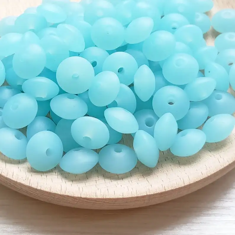 Half Clear blue Jojochew хорошее качество блюдце силиконовые бусины 12 мм Силиконовые Прорезыватели для зубов еда класс Детские трофеи BX1-36 - Цвет: Half Clear blue