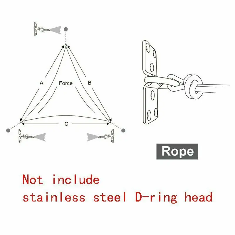 

New160 GSM Equilateral Triangle Sun Shade Sail Outdoor Garden Pool Canopy Cover