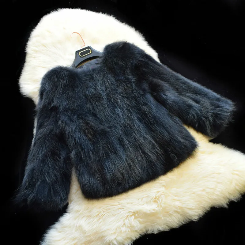 Женская винтажная Меховая куртка однотонная из натурального меха енота с V
