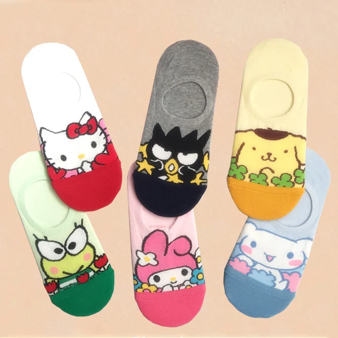 Милые кавайные женские носки тапочки Нескользящие низкие милые до лодыжки