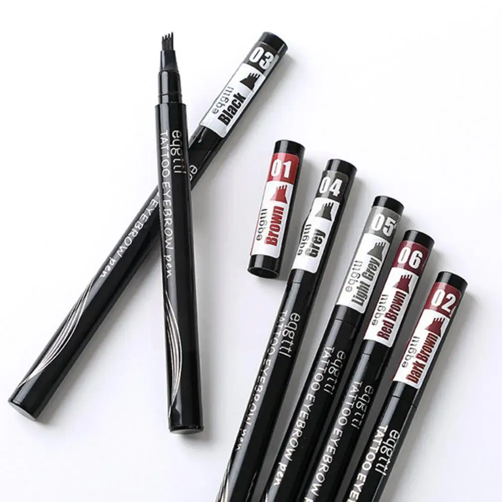 

New 1pc Four-forked Eyebrow Pencil Eyebrow Tattoo Pen Eye Lasting Tip Brown 3d Brow Natural Waterproof Tint Pencil Long 6 C M9n7