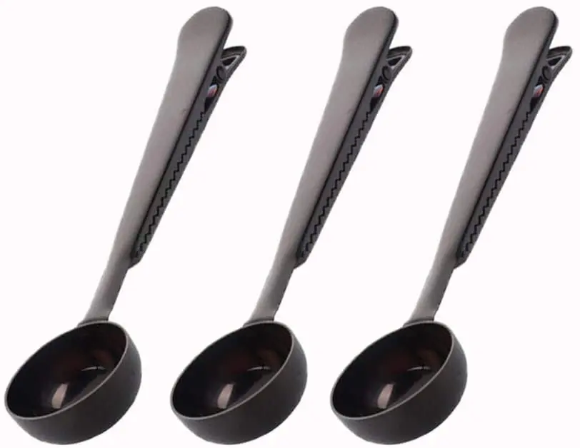 

Coffee Scoop with Clip,2 in 1 Stainless Steel 1 tbsp Ground Measuring Spoon with Bag Clip for Coffee Tea