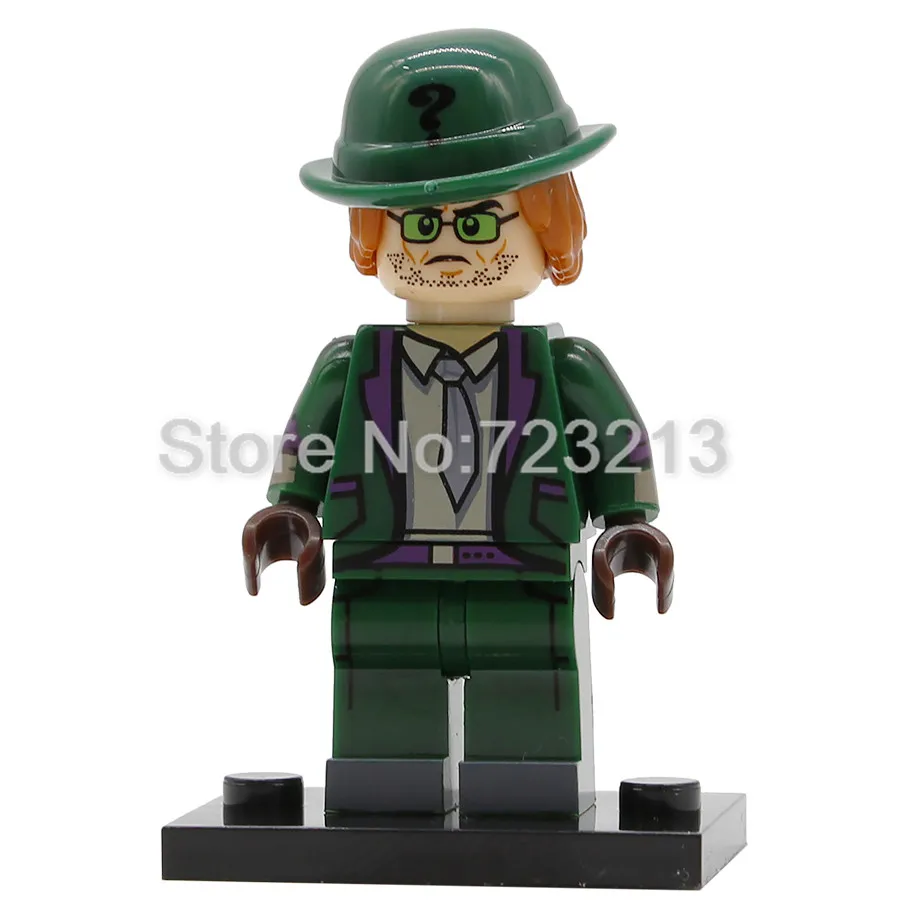 Riddler Один супер герой X0227 Бейн Риддлер фигурка чучела Джокер яд плюща Пингвин Btgirl красный капюшон наборы Buidling блоки кирпичные игрушки - Цвет: Riddler