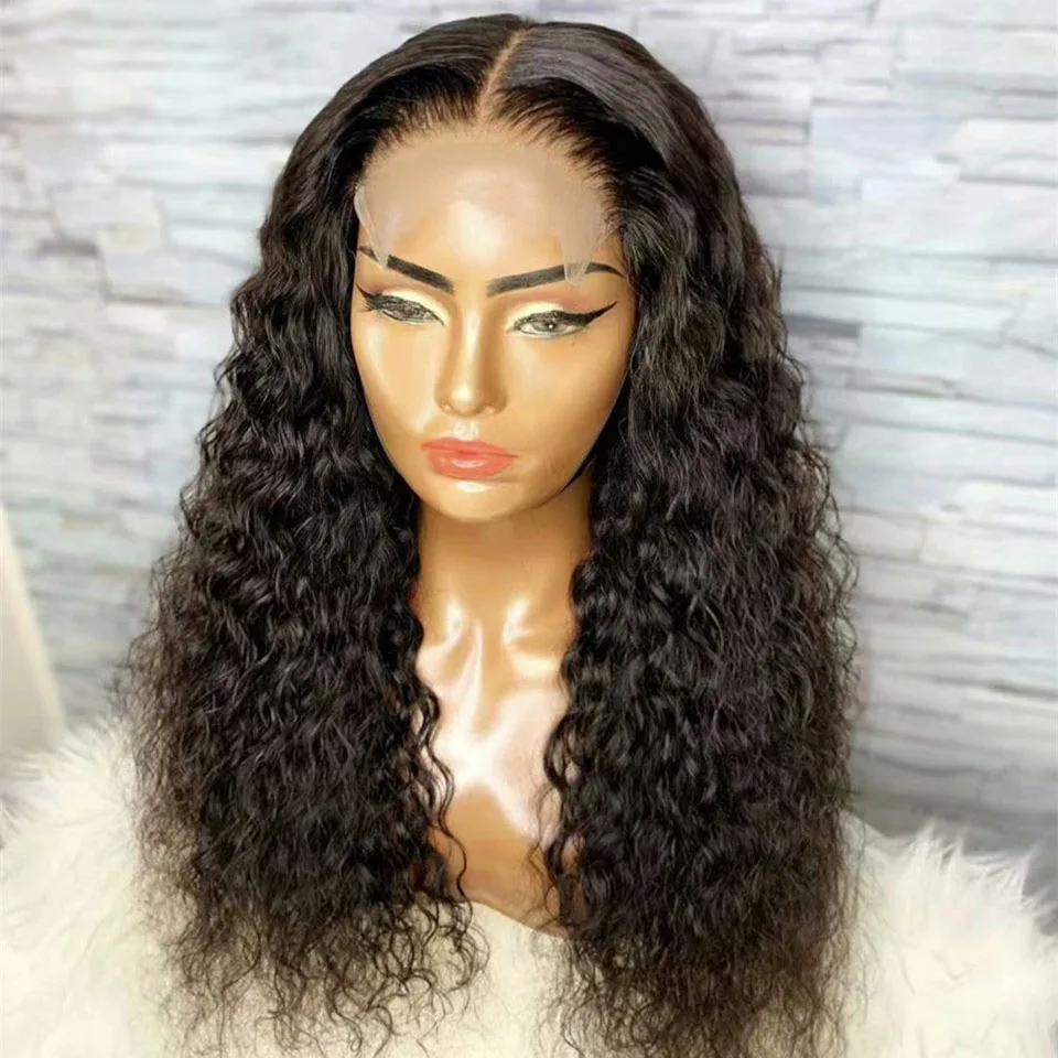 18 дюймовые черные бразильские человеческие волосы средней части 13x4 парики на