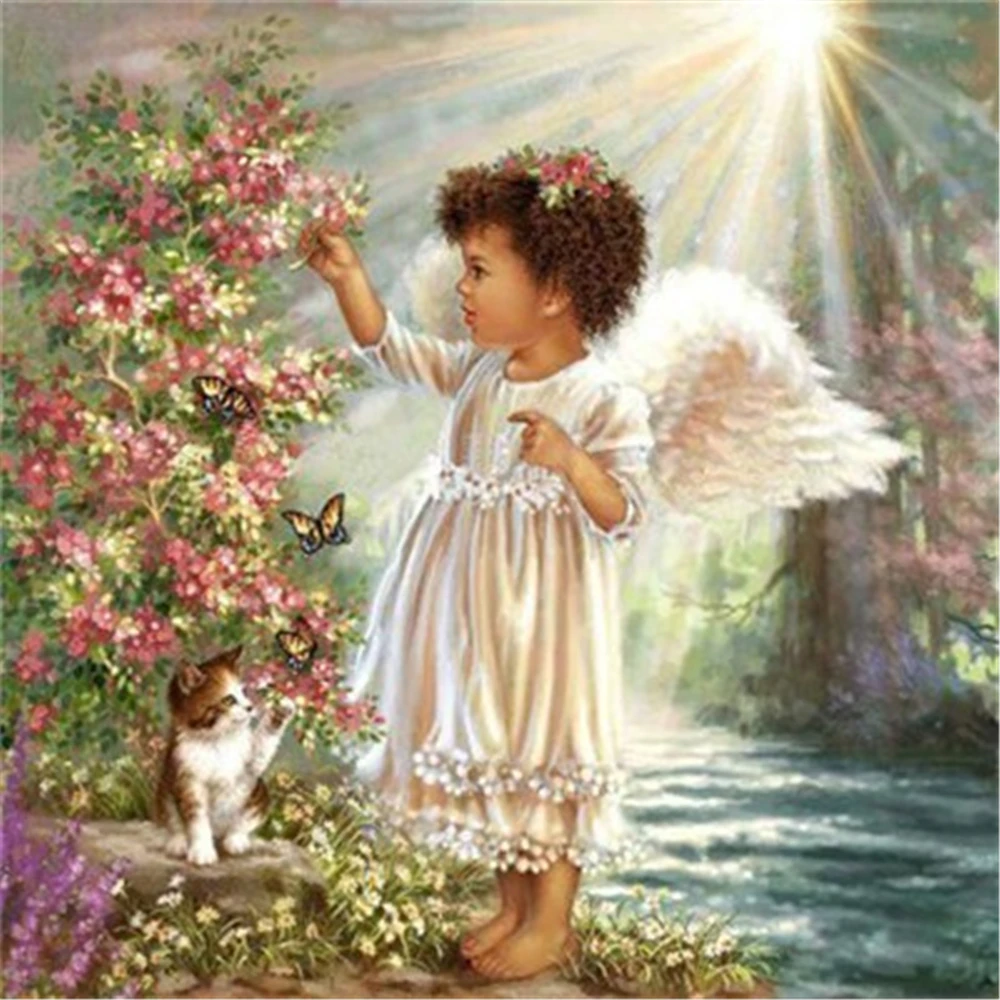 

Angel Girl Printed 11CT Cross-Stitch Complete Kit DIY Embroidery DMC Threads Sewing Craft Hobby Painting Wholesale Counted