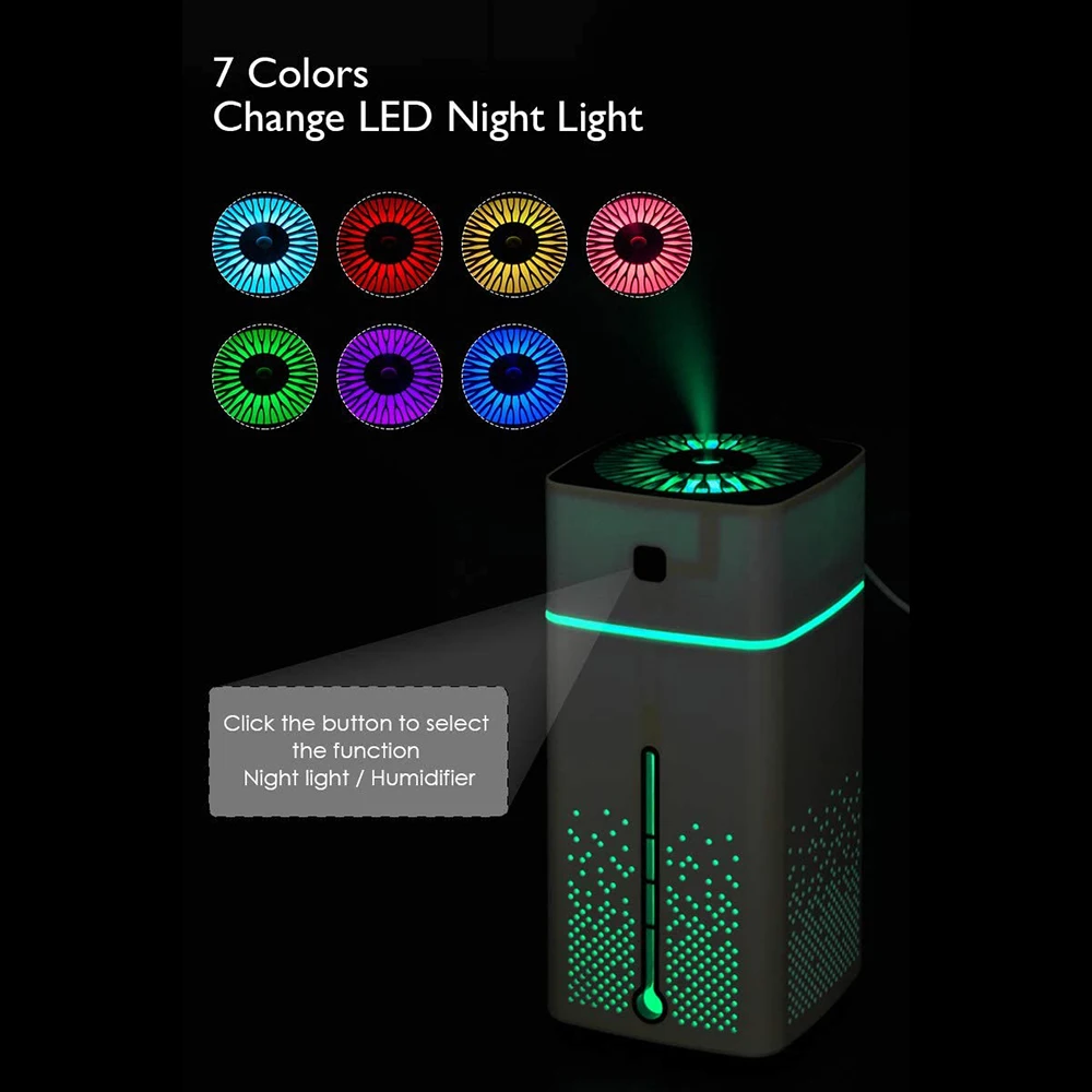 Увлажнитель воздуха 1000 мл Ультразвуковой Usb диффузор эфирное масло 7 светодиодов