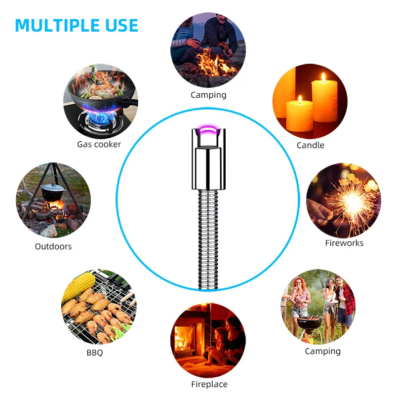Type-C USB Rechargeable Electronic Candle Lighter Windproof Arc Battery Replaceable Power display for BBQ Outdoor Indoor | Дом и сад