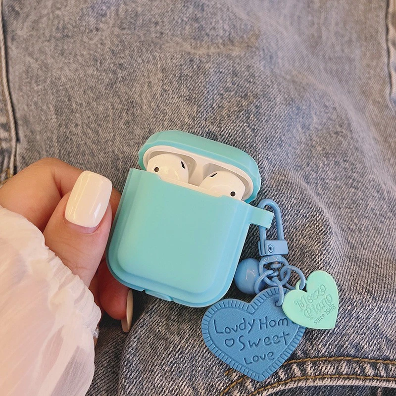 Симпатичный чехол для наушников AirPod 2 1 pro, чехол с сердцем, силиконовый чехол для наушников, чехол для airpods, защитный мягкий чехол с кольцом