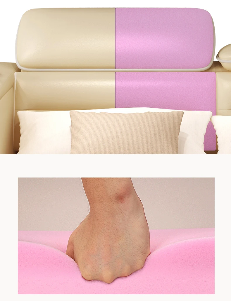 Роскошная массажная кровать из натуральной кожи с музыкальным динамиком для