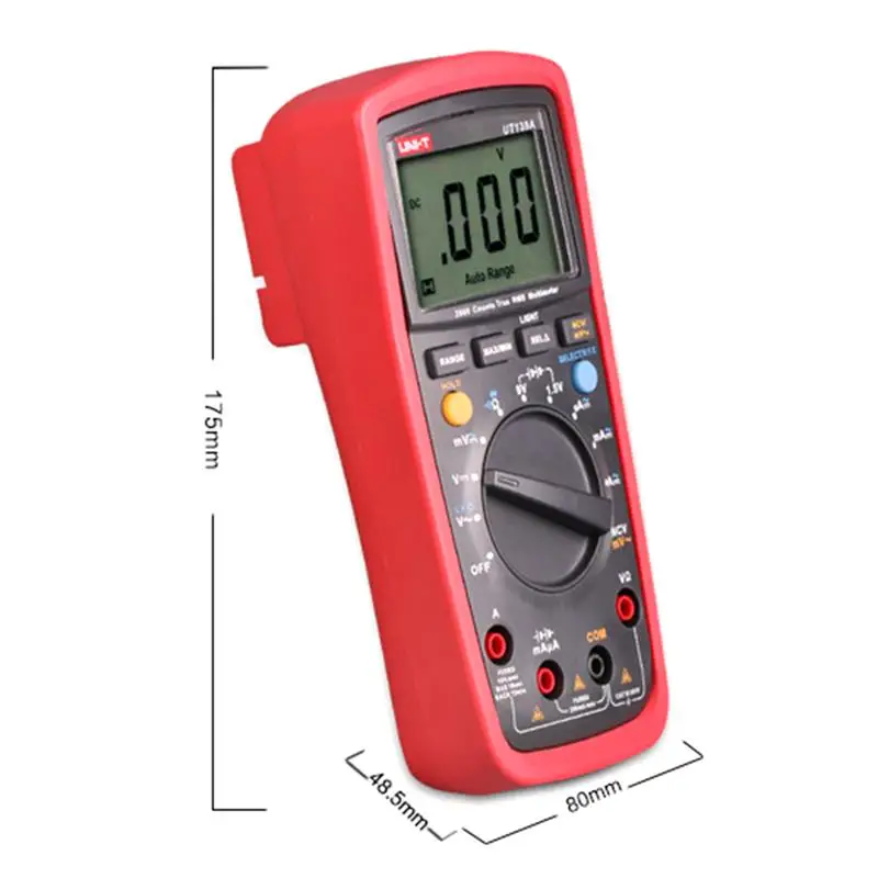 

UT139C Digital Multimeter Auto Range True RMS Meter Capacitor Tester Transistors Handheld Temperature Meter